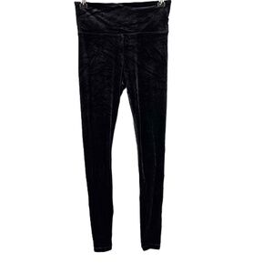 Athleta Black Velvet Chaturanga Leggings High Rise Ankle Small